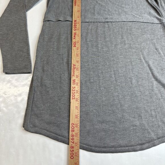 J Jill Tunic Sweater Womens Medium Gray Long Knit Top Wool Blend Side Slits - Picture 3 of 9